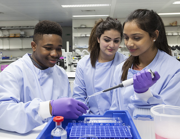 Image -  Students in&nbsp;our teaching&nbsp;laboratory&nbsp; 
  Practical sessions will be a core part of your degree,&nbsp;allowing you to develop your skillset.  &nbsp;  